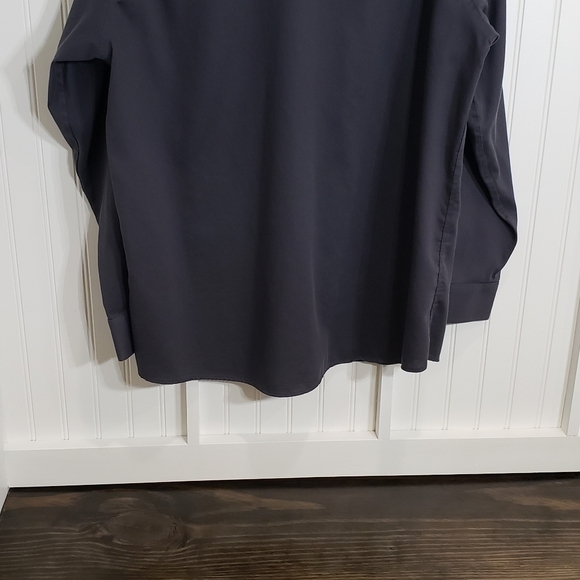 Claiborne Dress Shirt Wrinkle Free Fitted Long Sleeve Charcoal 17 1/2 XL - Picture 10 of 13